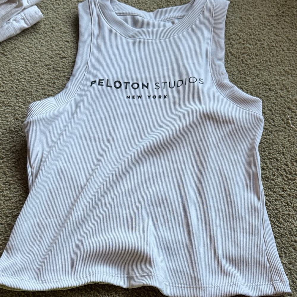 Peloton White Muscle Tee